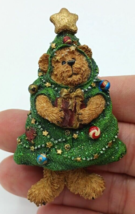 Boyds Bears Jointed Bear as a Christmas Tree Pin Brooch 2.5&quot; - $9.89