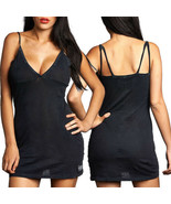 Affliction Standard Double Strap Women V-Neck Tank Halter Dress Solid Bl... - $34.19