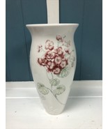 Lenox Artist Sketchbook 11&quot; Pink Pelargonium Zonal Vase Flowers Floral - $1,235.47 MXN