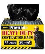20 Pack Trash Bags 55 Gallon Contractor Garbage Bags, 2 Mil Thick, Large... - $34.49