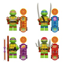 4pcs Teenage Mutant Ninja Turtles Raphael Donatello Leonardo Minifigures Set - £13.58 GBP