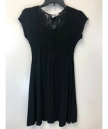 Vintage RIPE Clothing Women&#39;s Black Short Sleeve Lace Top Dress, Size Small - $13.49