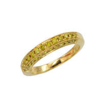 0.55ct Natural Fancy Intense Yellow Diamonds Engagement Ring 18K Solid Gold  - £1,165.70 GBP