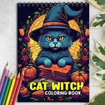 Cat Witch Spiral-Bound Coloring Book to Relax and Unwind - £14.86 GBP