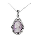 Pearls and Lavender Cameo Necklace - $34.99