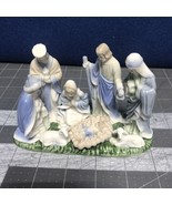 Vintage Porcelain Manger Nativity White Blue Pastel One Piece - $14.50