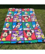 90&#39;s Disney Mickey Minnie Mouse Donald Duck Goofy quilt Twin  60”x85” - £75.90 GBP