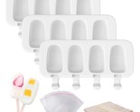 Popsicle Molds Set Of 3, 12 Cavities Silicone Popsicle Molds &amp; Ice Cake ... - $31.99