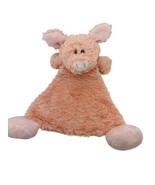 Demdaco Flat Plush Pudder Pinkish Peach Pig Security Lovey Rattle Super ... - $14.25