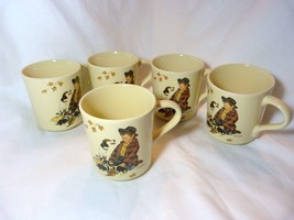 5 Vintage Norman Rockwell Coffee Tea Cup A boy &amp; His Dog Norman Museum - £21.14 GBP