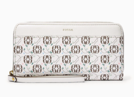 New Fossil Jori Zip Clutch Wristlet RFID Wallet Neutral Floral Multi - £34.20 GBP