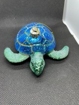 Glass Sea Turtle Ornament Blue Green Pink Sea Turtle Ornament Sea Life Ocean - £15.45 GBP