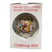 1991 Disney Schmid Collectors Mickey And Minnie’s Rockin Christmas Ornament - £15.28 GBP
