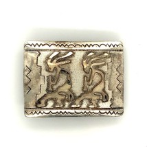 Vintage Signed Sterling and 12K Gold Filled Randall Begay Kokopelli Buckle Belt - £138.48 GBP