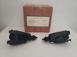 Pottery Barn Tulip Finial Lot Of 2 Bronze Black Curtain Rod Ends - $22.28