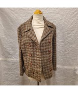 Women&#39;s Houndstooth Brown Matching Jacket and Skirt Set - £42.80 GBP