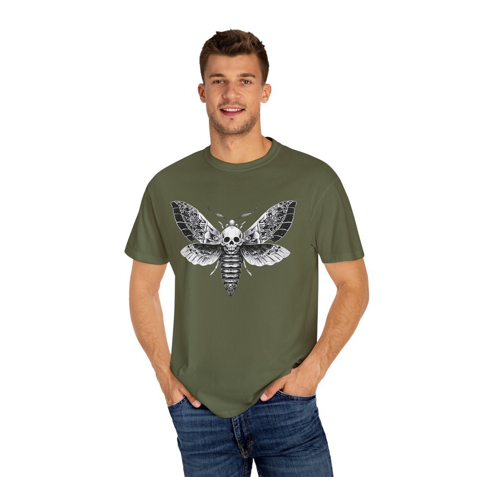 Goth Skull Mothman Shirt, Gothic Apparel, Cryptid Shirt, Folk Horror Shirt Item image 12