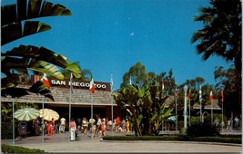 California San Diego Zoo Balboa Park International Flags Vintage Postcard - £7.47 GBP