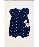 Carter’s Short Romper w/ Elephant Appliqué, Navy/White Polka Dots - 18 m... - $6.50