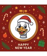 Goose in a Christmas hat - Cross-stitch pattern PDF - Instant download - $5.00
