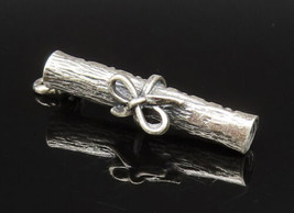 925 Sterling Silver - Vintage Bow Tied Rolled Diploma Pendant - PT21209 - £27.83 GBP