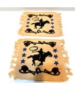 Vintage El Paso Saddle Blanket Co Woven Cowboy 7x6 inch Coasters Lot 2 - £10.70 GBP