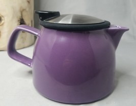 Forlife Teapot Cup Purple Ceramic Mini Pitcher with Removeable Tea Drain... - $23.89