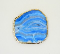 Sliced Agate Geode Candle Plate Gold Trimmed Anthropologie - £36.76 GBP