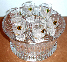 Waterford Lismore Diamond Vodka Set Chill Bowl 6 Shot Glasses &amp; Metal Insert New - £494.27 GBP