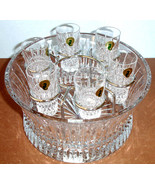 Waterford Lismore Diamond Vodka Set Chill Bowl 6 Shot Glasses &amp; Metal In... - £498.12 GBP