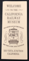 VTG California Railway Museum Brochure Rio Vista Junction CA California - $9.49