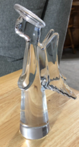 Angel Lead Crystal Clear Glass Christmas Figurine 9&quot;H x 2&quot;W Holiday Decor - £22.95 GBP