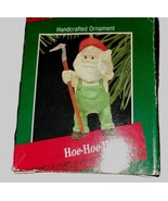 Vtg 1988 Hallmark Santa Claus Farmer Christmas Keepsake Ornament Hoe-Hoe... - $12.38