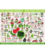 Grinch Christmas 200 designs cartoon svg bundle - £1.96 GBP