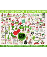 Grinch Christmas 200 designs cartoon svg bundle - £1.96 GBP