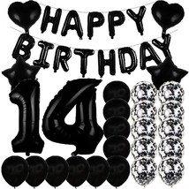 Sweet 14Th Birthday Decorations Party Supplies,Black Number 14 Balloons,14Th Foi - $22.99