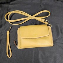 Relic Kari Crossbody Wallet Convertible Wristlet Gold Faux Pebbled Leather - $24.74