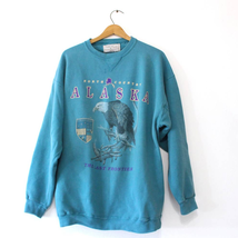 Vintage Alaska The Last Frontier Eagle Sweatshirt Large - £60.32 GBP