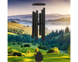 Wind-Chimes-Decor, Deep Soothing Melodic Tones 32&quot; Black Coated Aluminum - $40.11