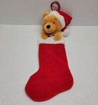 Vintage Disney Winnie The Pooh 3D Plush Head Christmas Stocking Santa Hat Gift - £15.74 GBP
