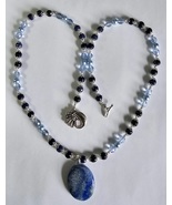 Long Lapis Pendant Necklace Handmade - $30.00