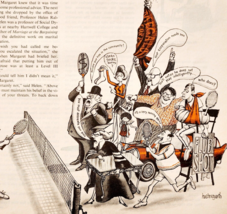 1971 Huehnergarth Art Tennis Satire Sports Sports Illustrated Page Cut D... - $374.55 MXN