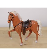Vtg Painted Pot Metal PALOMINO HORSE Figure Western Saddle about 6&quot; Tall... - $282.06 MXN