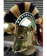 Greek Corinthian Armour Helmet Black &amp; White Plume Knight Spartan - $1,493.45 MXN