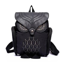 Women Leather Owl Backpack Female School Bag - £34.00 GBP