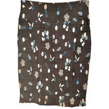 LuLaRoe Cassie Skirt Womens M Dark Gray w White Pink Blue Florals NWT - $14.85