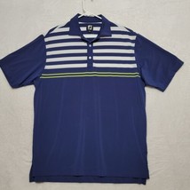 Footjoy Mens Golf Shirt Size L Large Blue Regular Fit Casual Polo Short ... - $23.87