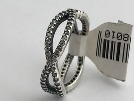 Authentic PANDORA Crossing Paths Ring, Sterling Silver 190930CZ-54, Size 7, New - £45.55 GBP