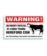 Warning Decal Sticker Trained Hereford Holstien Cow for cattle dairy mil... - £7.81 GBP