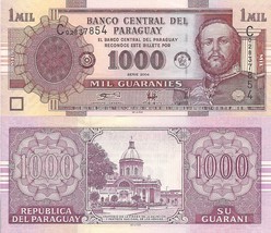 Paraguay P222b, 1000 Guarani,, Virgin of Asunción Church / Lopez UNC $10... - £2.43 GBP